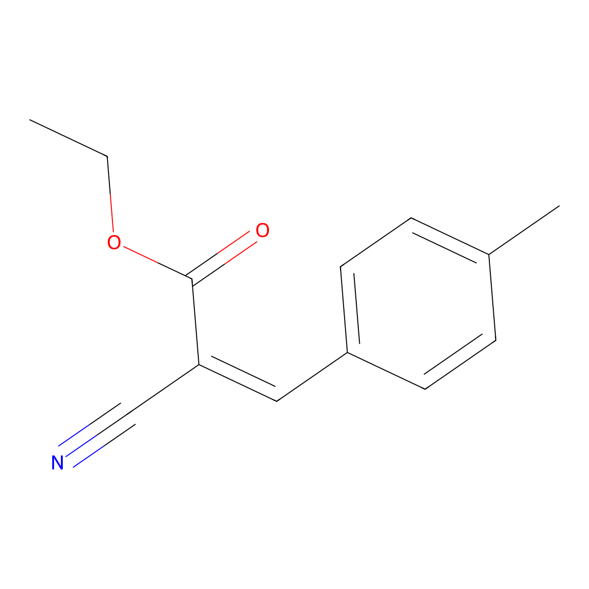 Ethyl alpha-cyano-4-methylcinnamate molecular structure, CAS 18300-87-3