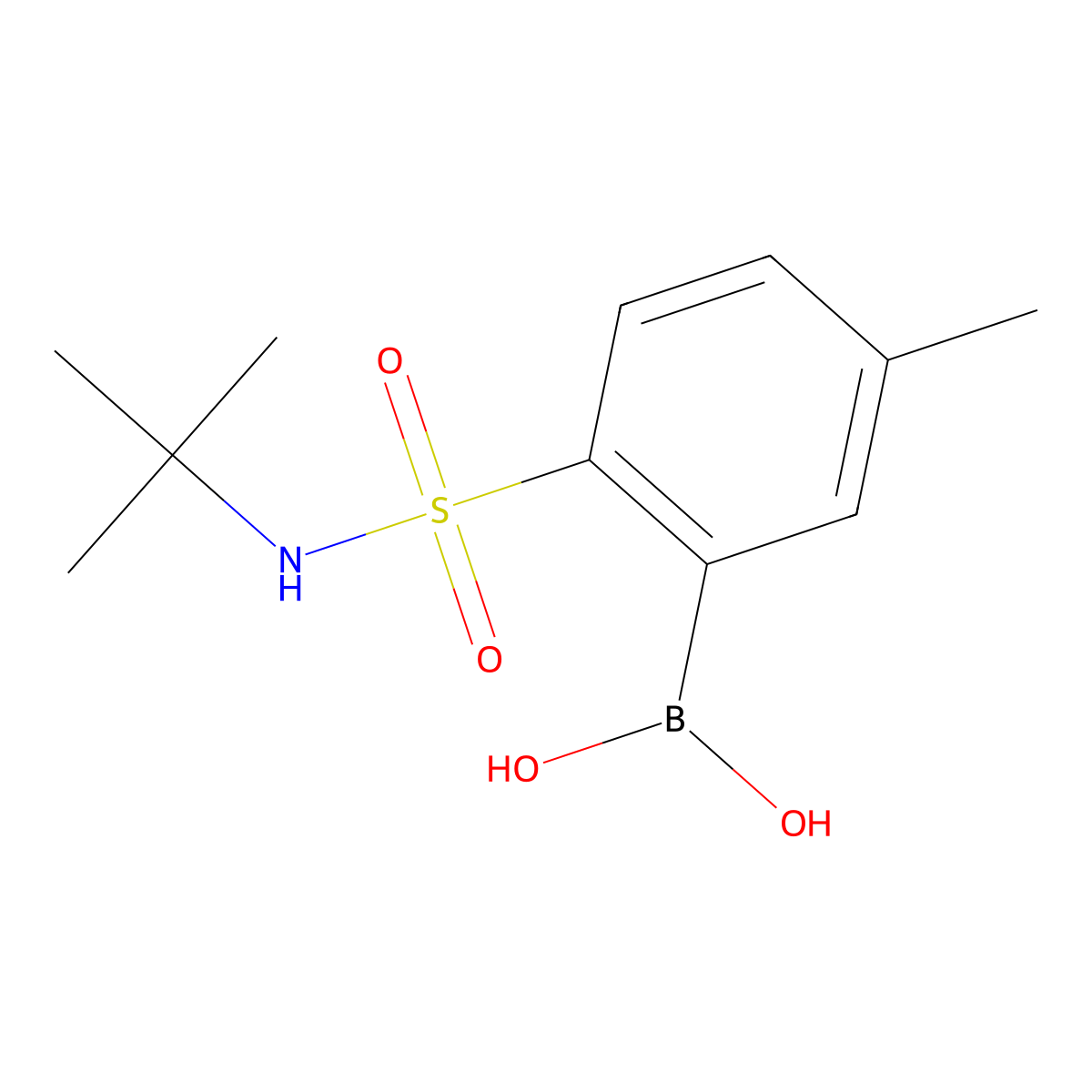 (2-(N-(tert-Butyl)sulfamoyl)-5-methylphenyl)boronic acid molecular structure, CAS 183000-60-4
