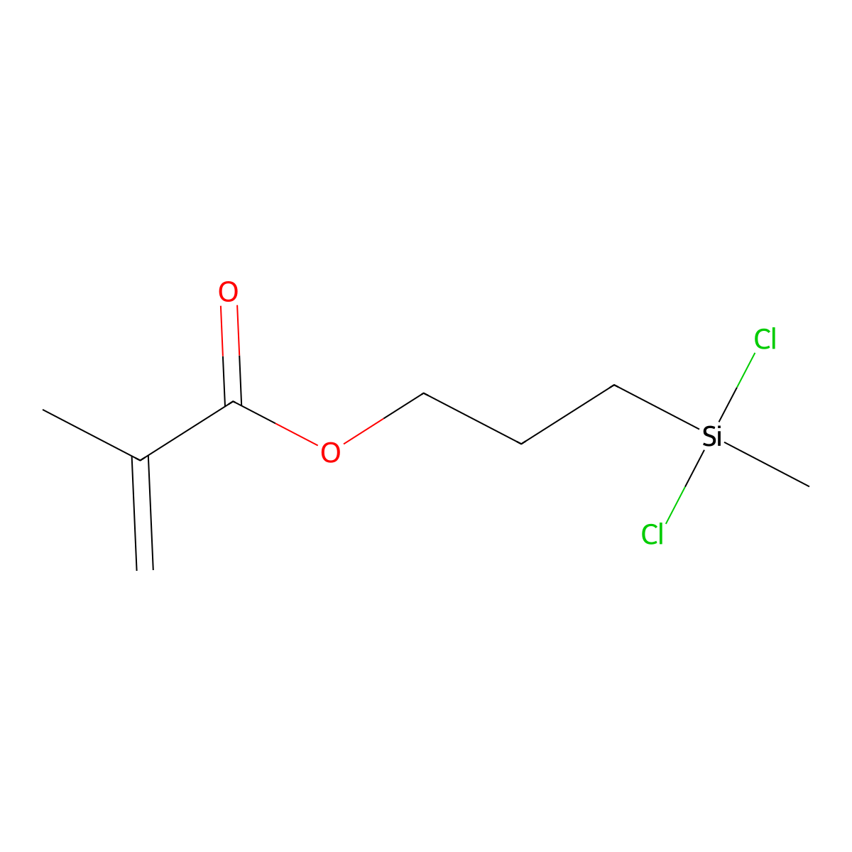 2-Propenoic acid, 2-methyl-, 3-(dichloromethylsilyl)propyl ester molecular structure, CAS 18301-56-9