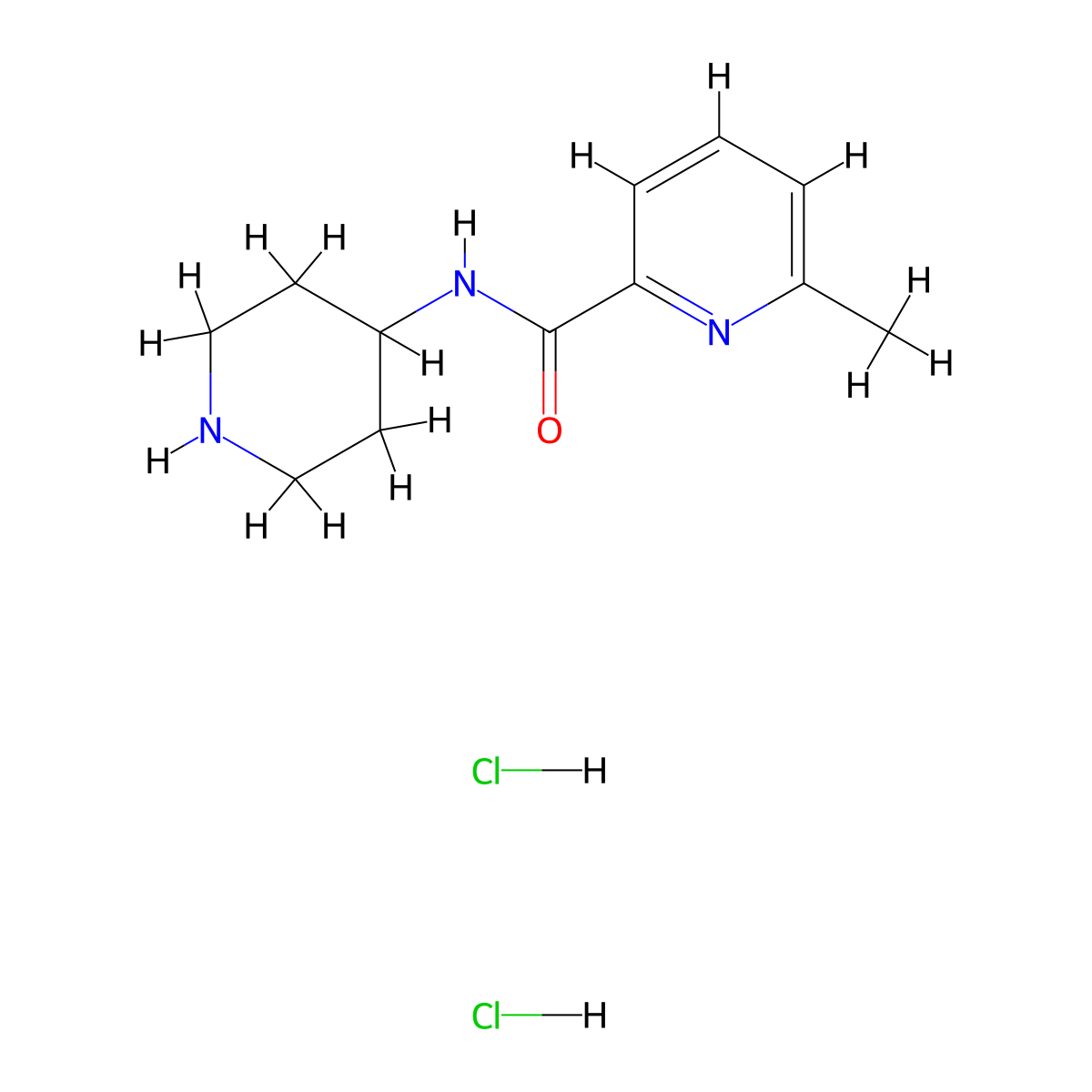 6-methyl-N-(piperidin-4-yl)pyridine-2-carboxamide dihydrochloride molecular structure, CAS 1830135-51-7