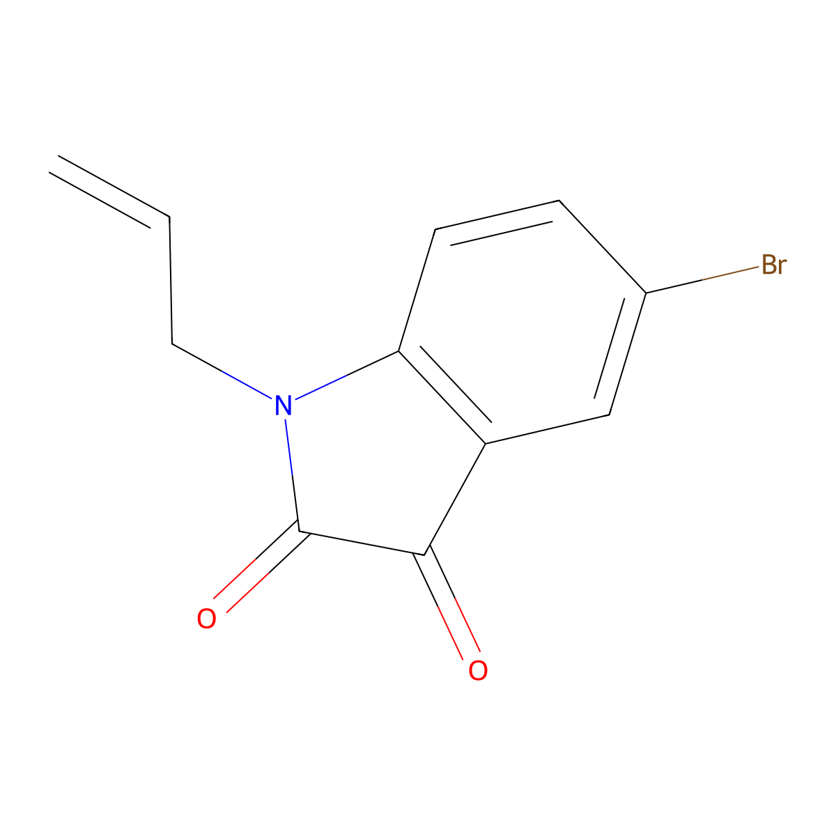 1-Allyl-5-bromo-1H-indole-2,3-dione molecular structure, CAS 183014-93-9