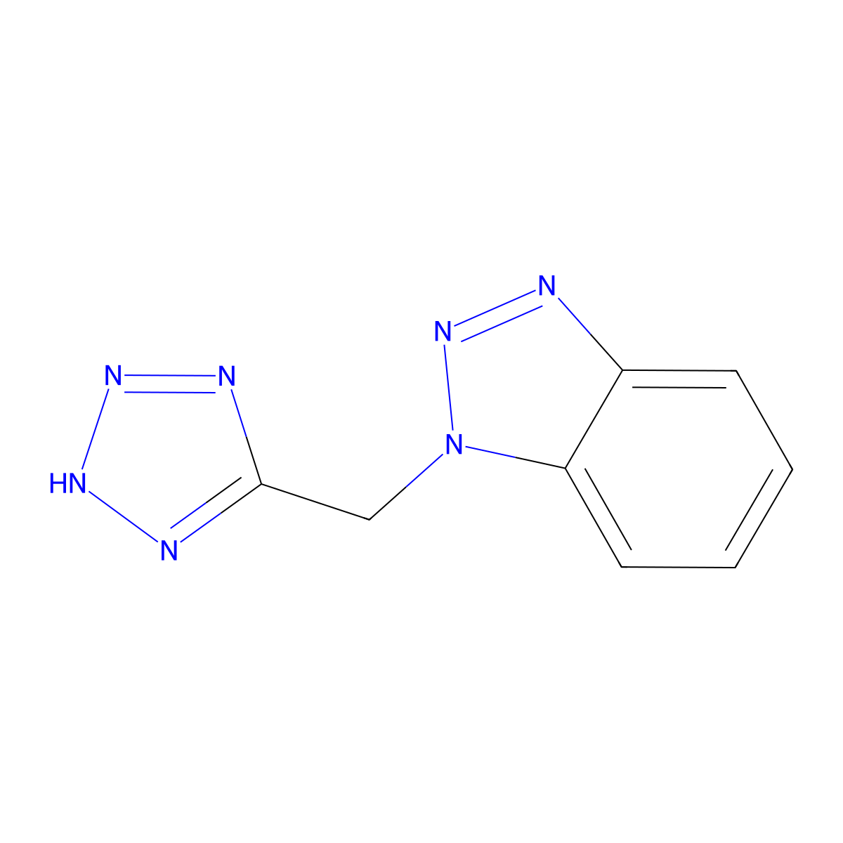 1-(2H-tetrazol-5-ylmethyl)benzotriazole molecular structure, CAS 183015-28-3