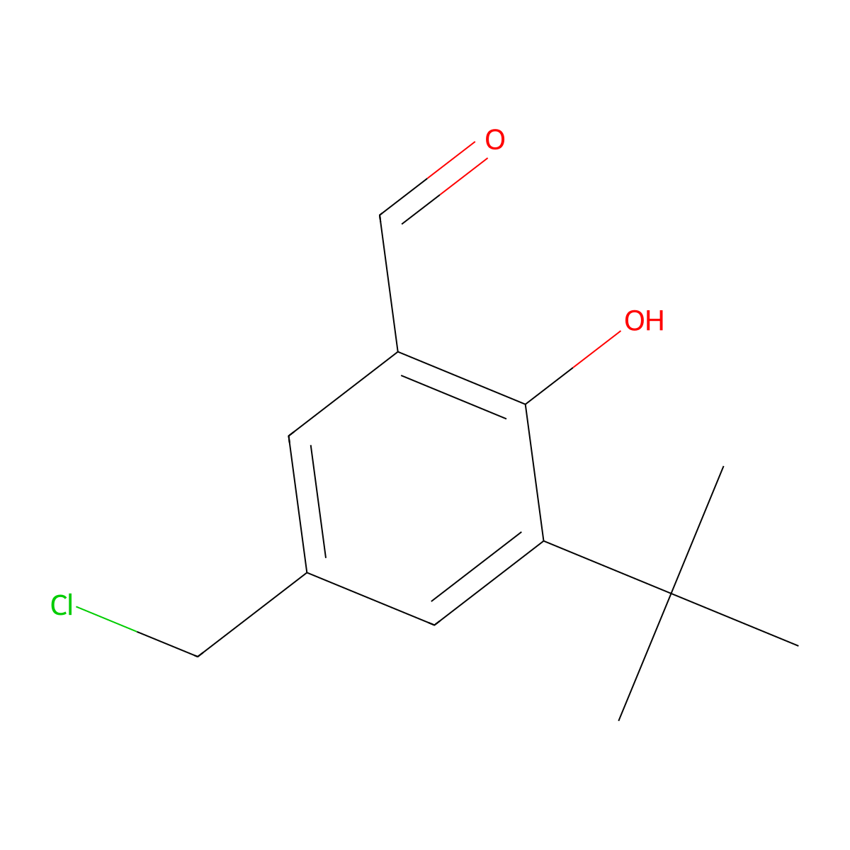 3-tert-Butyl-5-(chloromethyl)-2-hydroxybenzaldehyde molecular structure, CAS 183017-88-1