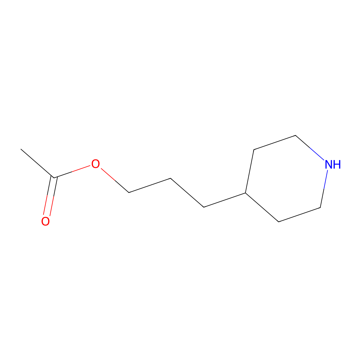 3-(4-Piperidinyl)propyl acetate molecular structure, CAS 183018-58-8