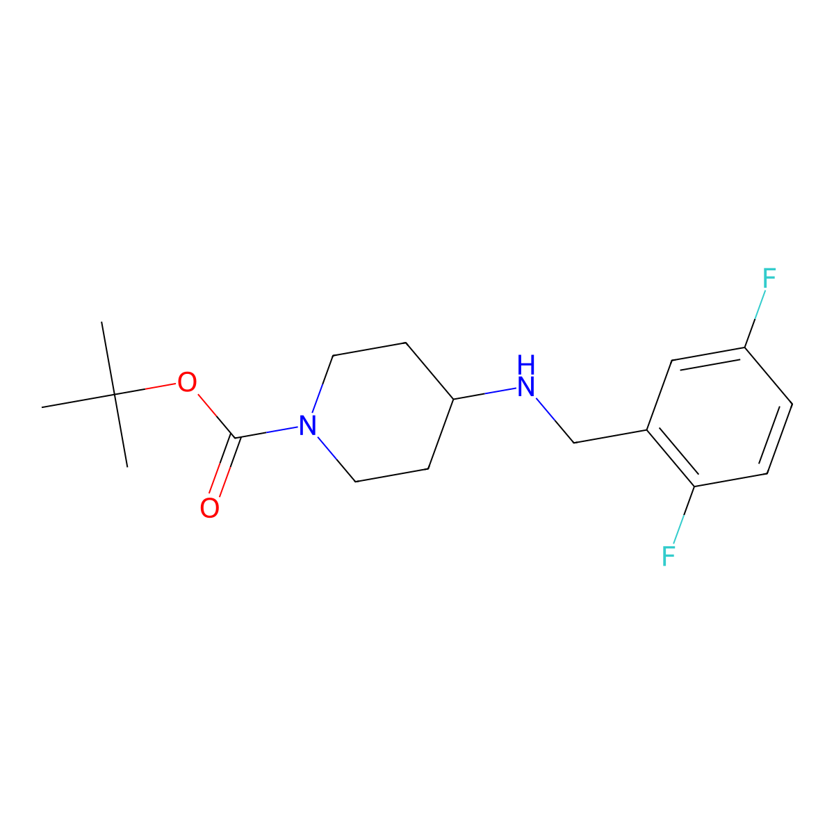 Tert-butyl 4-{[(2,5-difluorophenyl)methyl]amino}piperidine-1-carboxylate molecular structure, CAS 1830252-54-4