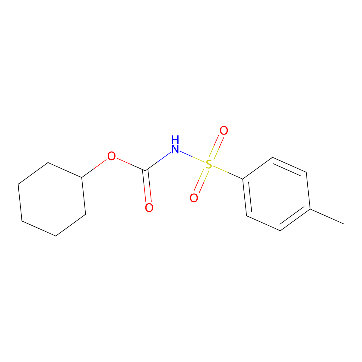 Cyclohexyl N-(p-tosyl)carbamate molecular structure, CAS 18303-08-7