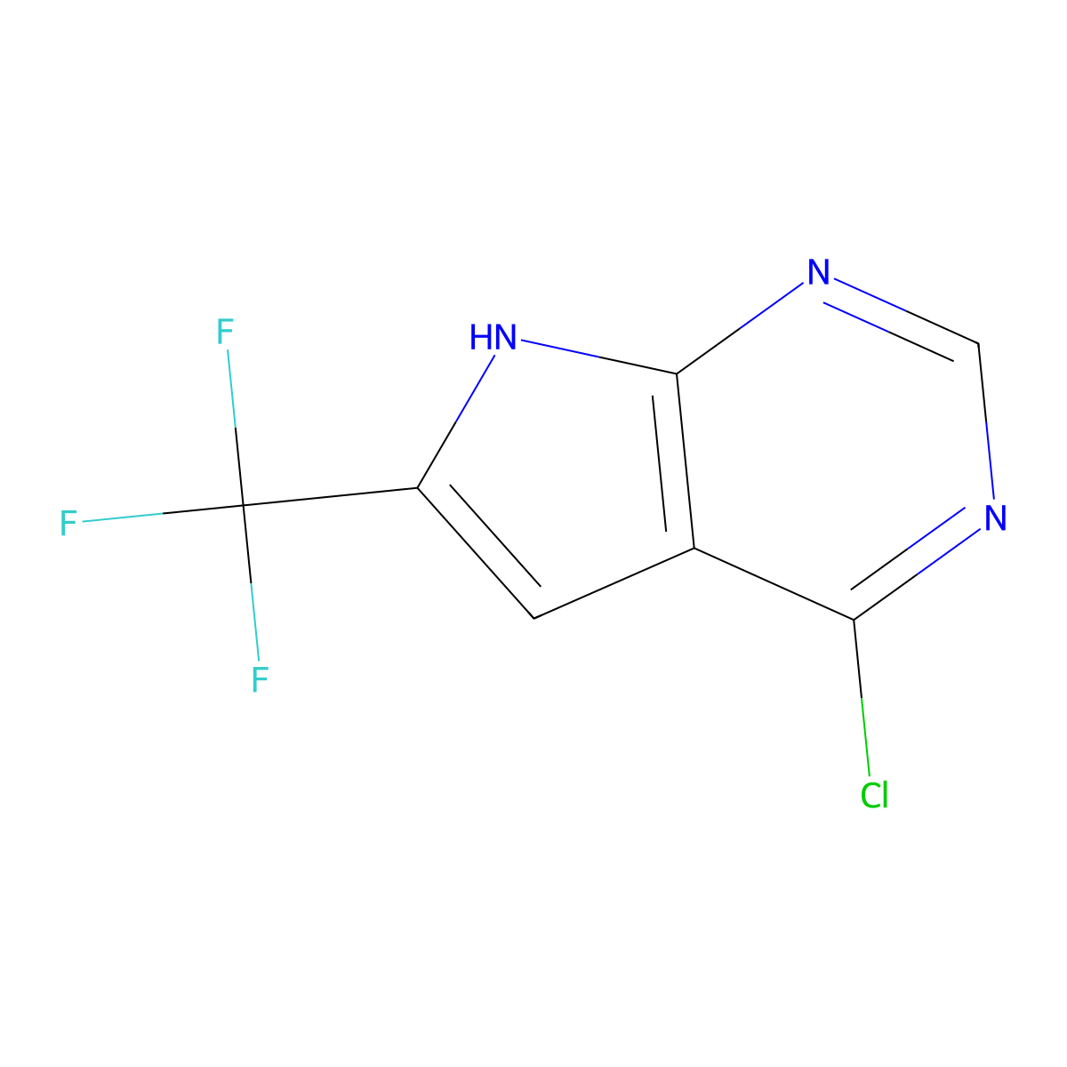 4-chloro-6-(trifluoromethyl)-7H-pyrrolo(2,3-d)pyrimidine molecular structure, CAS 1830312-37-2