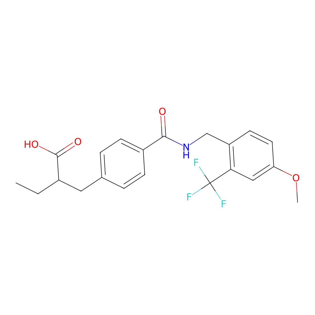 2-[[4-[[4-Methoxy-2-(trifluoromethyl)phenyl]methylcarbamoyl]phenyl]methyl]butanoic acid molecular structure, CAS 1830320-32-5