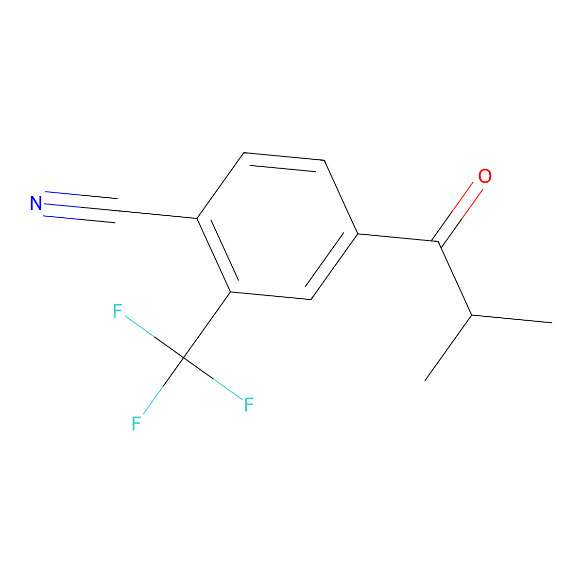 4-Isobutyryl-2-(trifluoromethyl)benzonitrile molecular structure, CAS 1830333-05-5