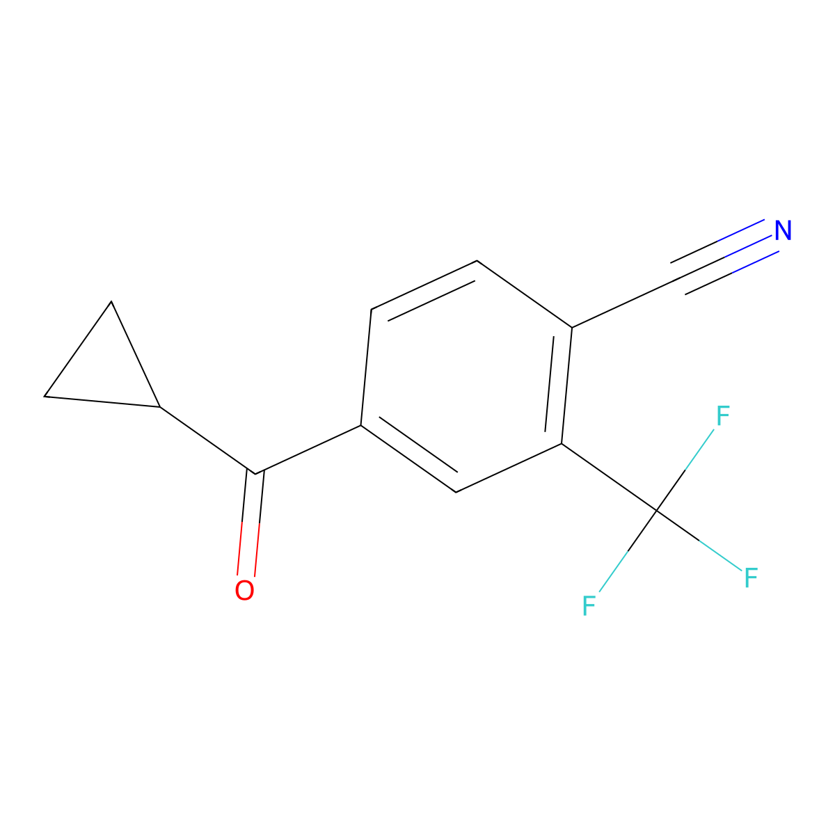 4-(Cyclopropanecarbonyl)-2-(trifluoromethyl)benzonitrile molecular structure, CAS 1830333-06-6