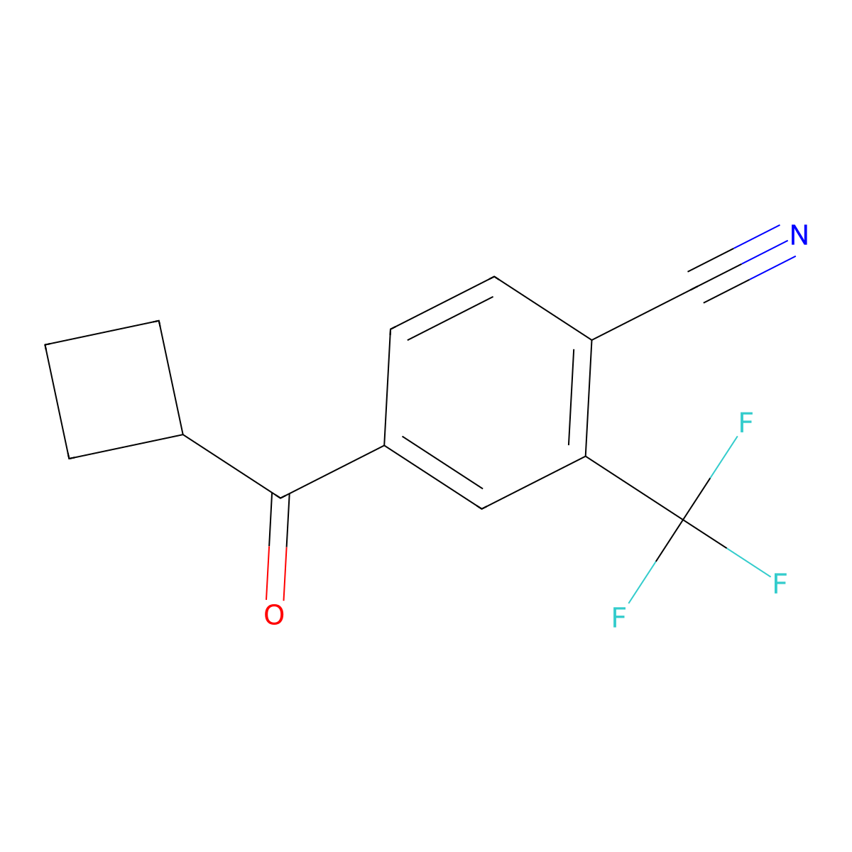 4-(Cyclobutanecarbonyl)-2-(trifluoromethyl)benzonitrile molecular structure, CAS 1830333-07-7