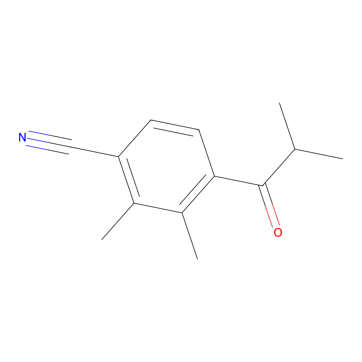 4-Isobutyryl-2,3-dimethylbenzonitrile molecular structure, CAS 1830333-12-4