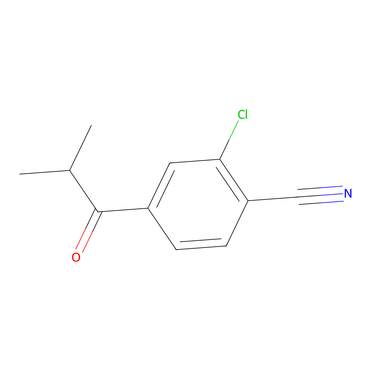 2-Chloro-4-isobutyrylbenzonitrile molecular structure, CAS 1830333-22-6