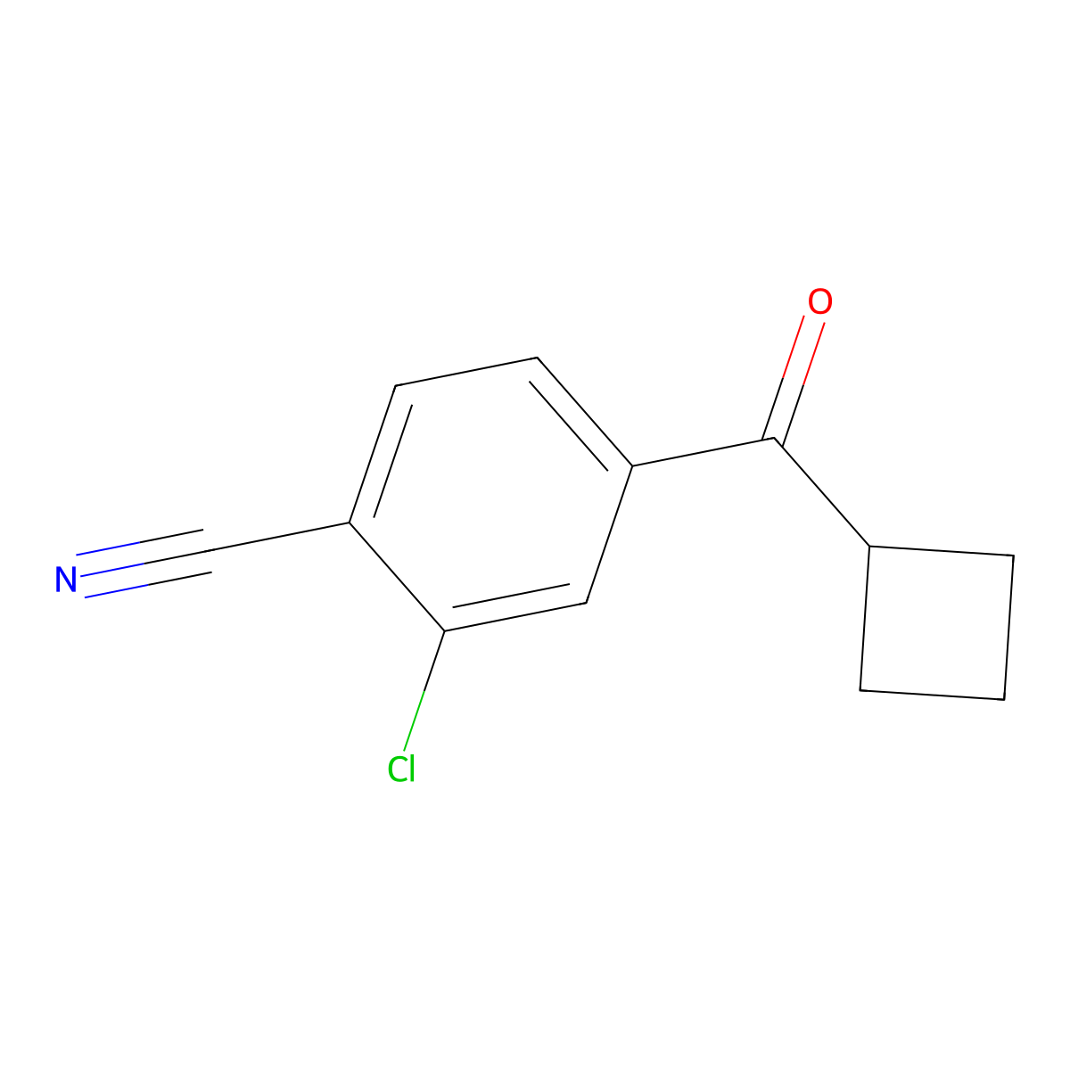 2-Chloro-4-(cyclobutanecarbonyl)benzonitrile molecular structure, CAS 1830333-25-9