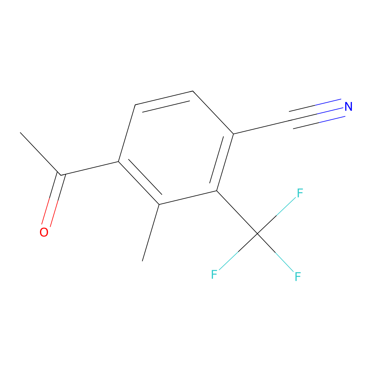 4-Acetyl-3-methyl-2-(trifluoromethyl)benzonitrile molecular structure, CAS 1830333-35-1