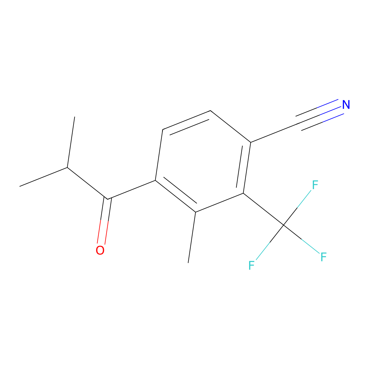4-Isobutyryl-3-methyl-2-(trifluoromethyl)benzonitrile molecular structure, CAS 1830333-37-3