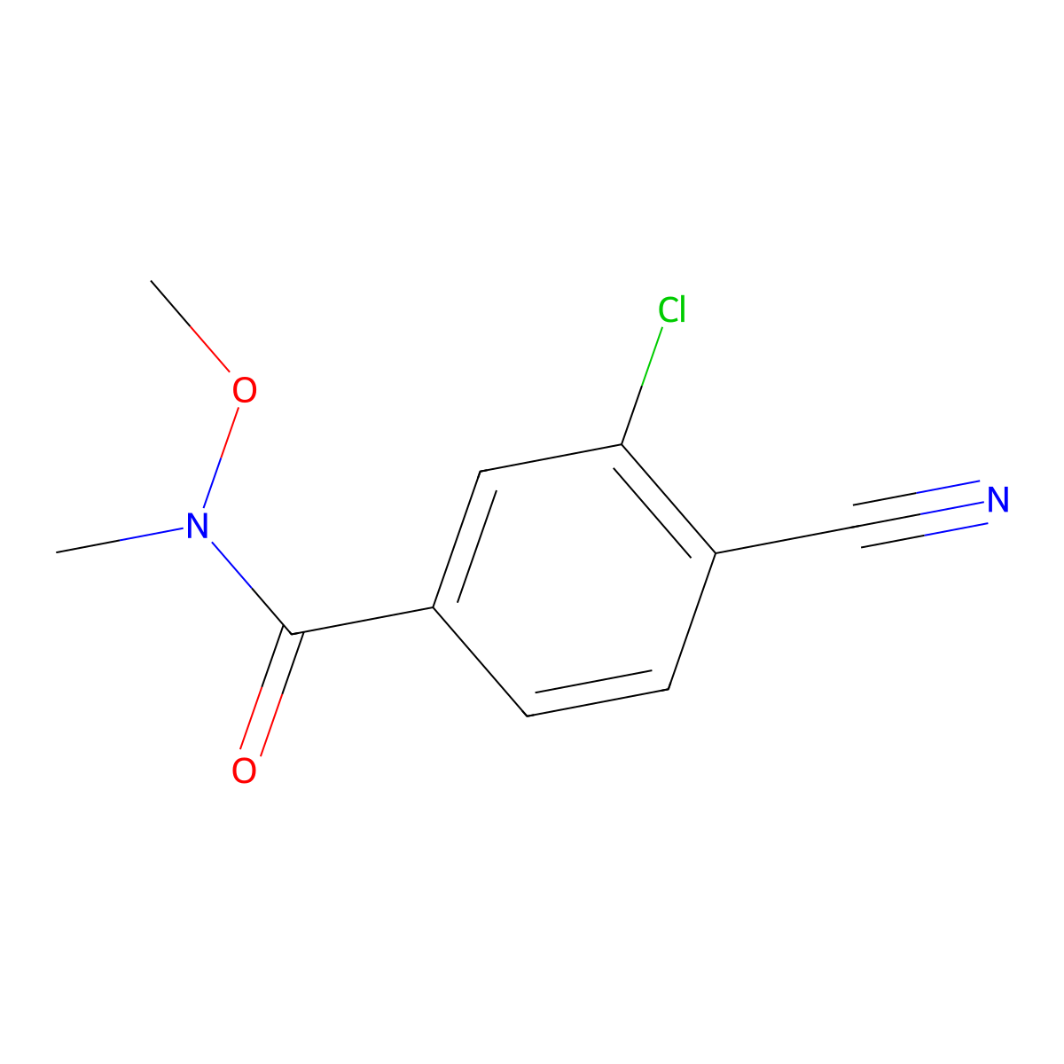 3-Chloro-4-cyano-N-methoxy-N-methylbenzamide molecular structure, CAS 1830333-52-2