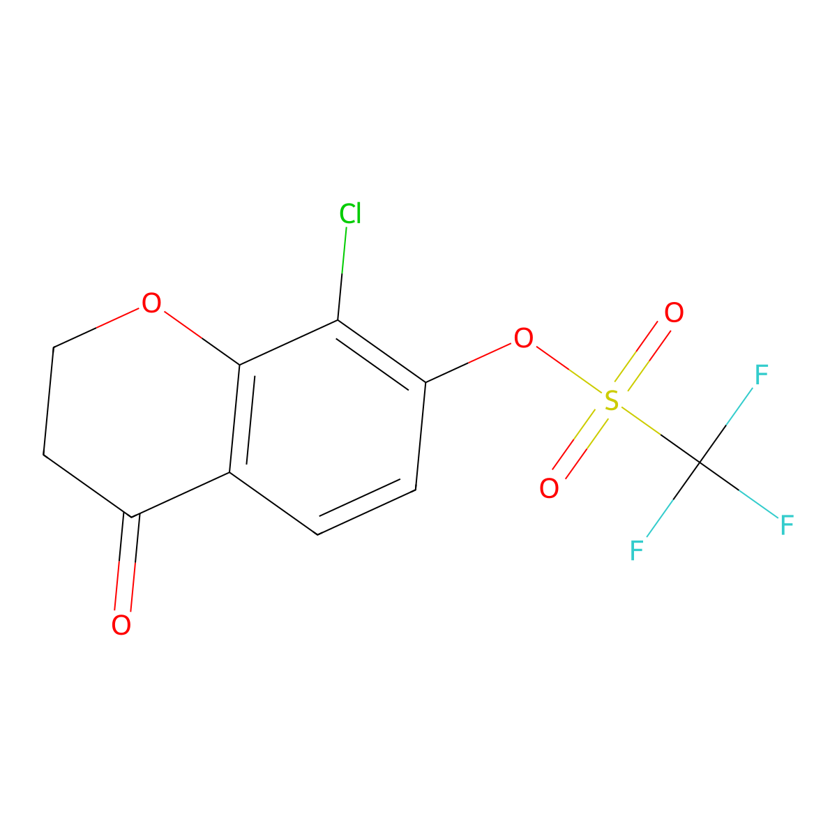 8-Chloro-4-oxochroman-7-YL trifluoromethanesulfonate molecular structure, CAS 1830333-56-6