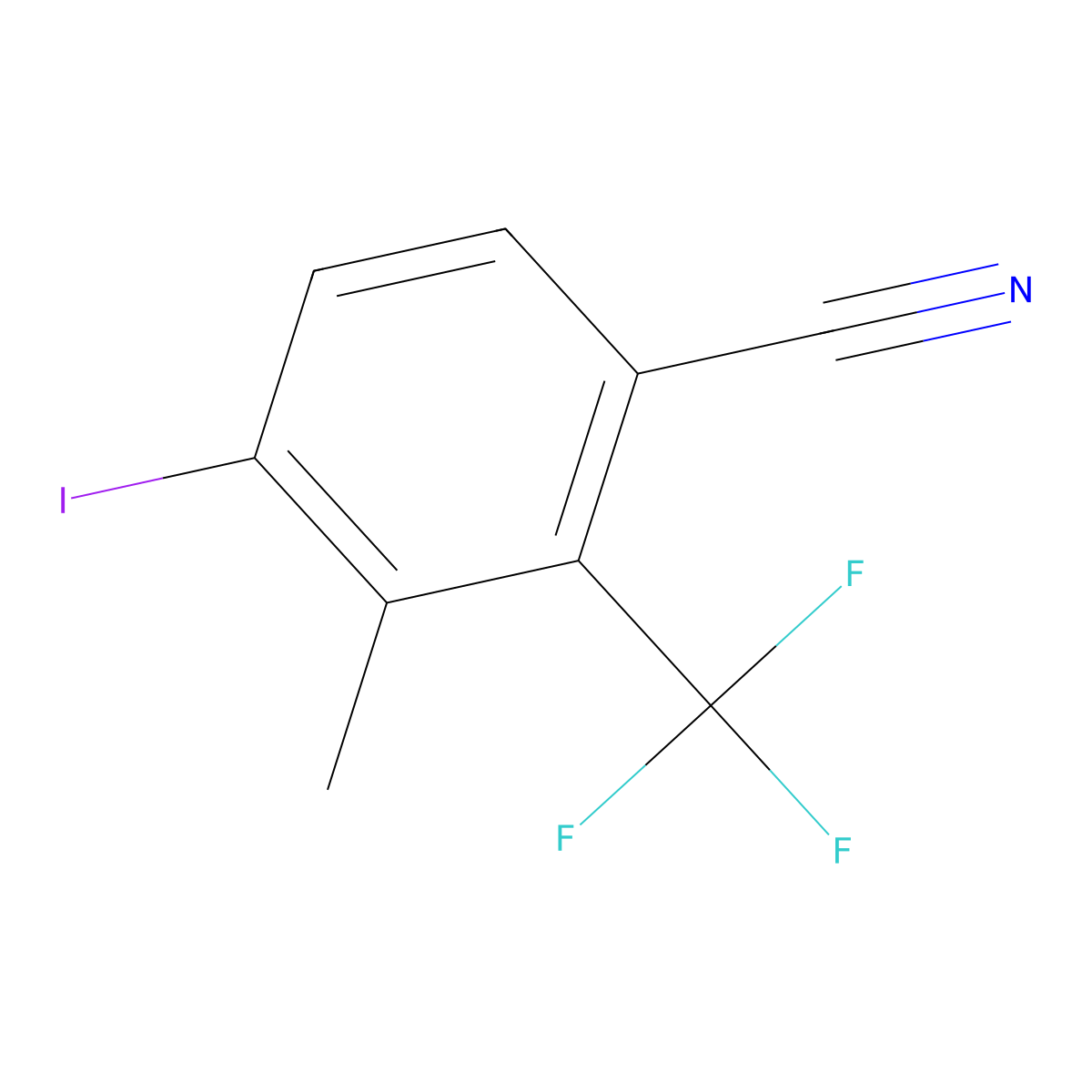 4-Iodo-3-methyl-2-(trifluoromethyl)benzonitrile molecular structure, CAS 1830333-58-8