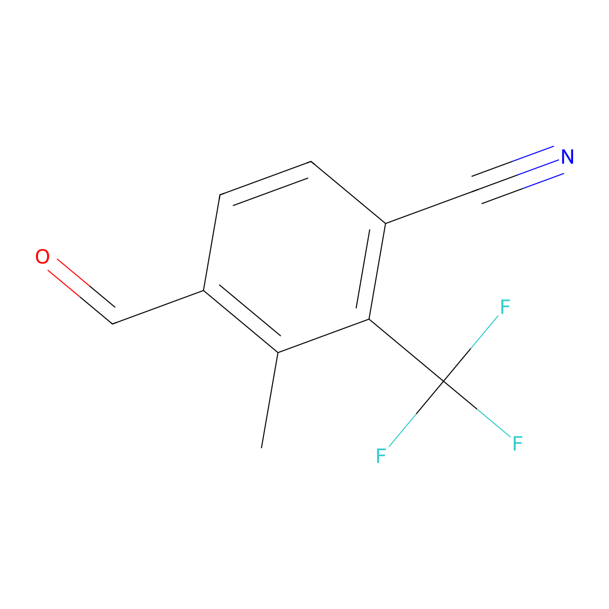4-Formyl-3-methyl-2-(trifluoromethyl)benzonitrile molecular structure, CAS 1830333-59-9