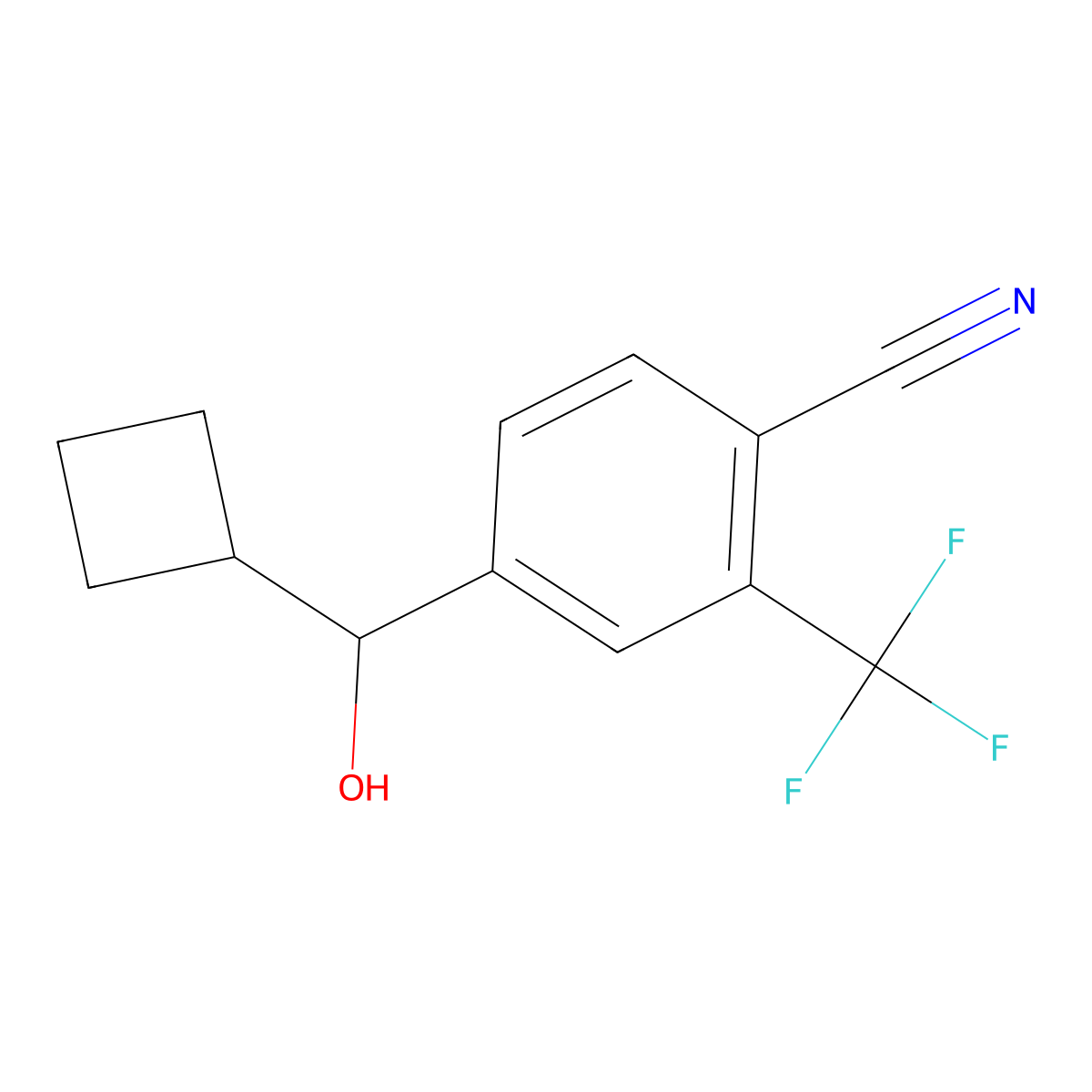 4-(Cyclobutyl(hydroxy)methyl)-2-(trifluoromethyl)benzonitrile molecular structure, CAS 1830333-63-5
