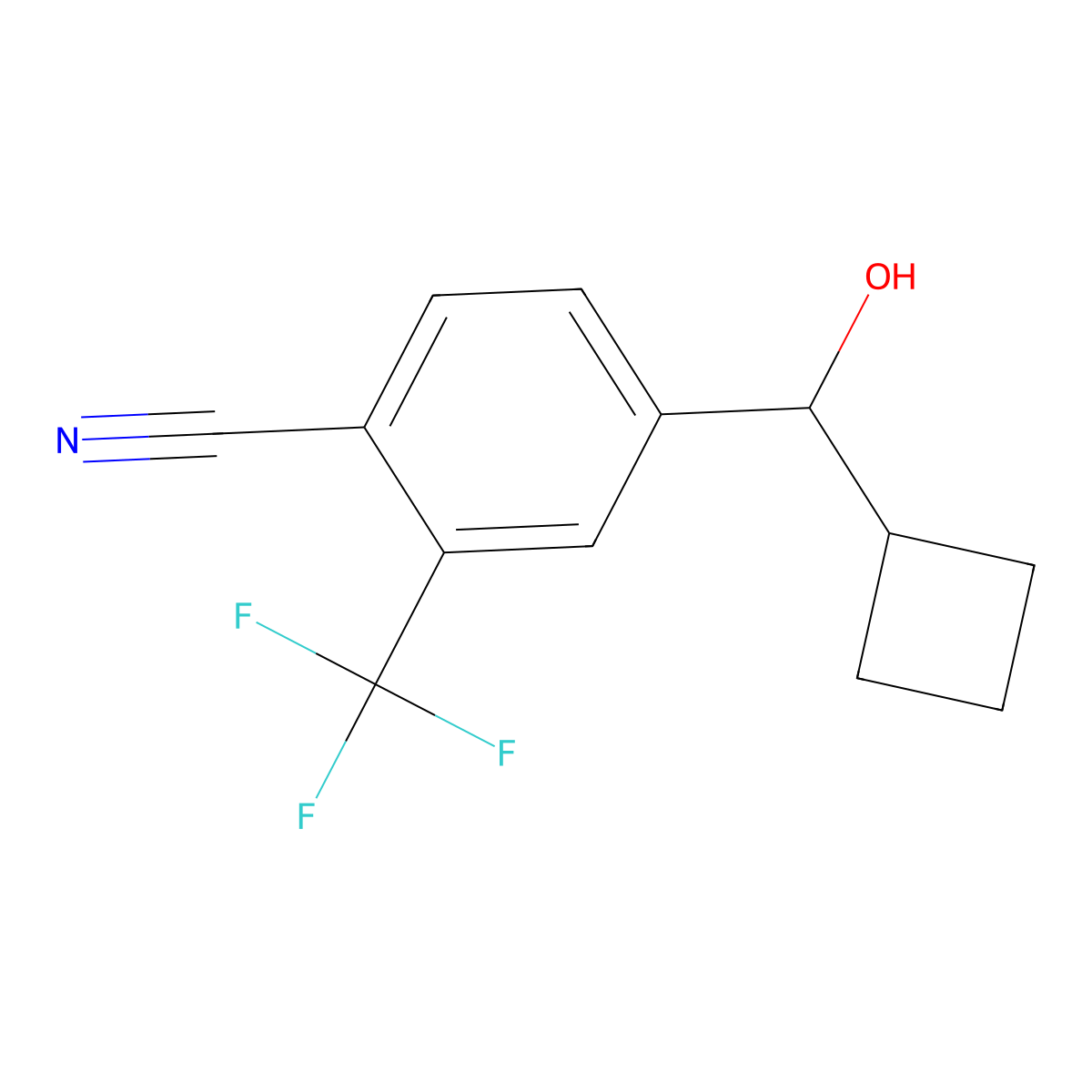 4-(Cyclobutyl(hydroxy)methyl)-2-(trifluoromethyl)benzonitrile molecular structure, CAS 1830333-63-5
