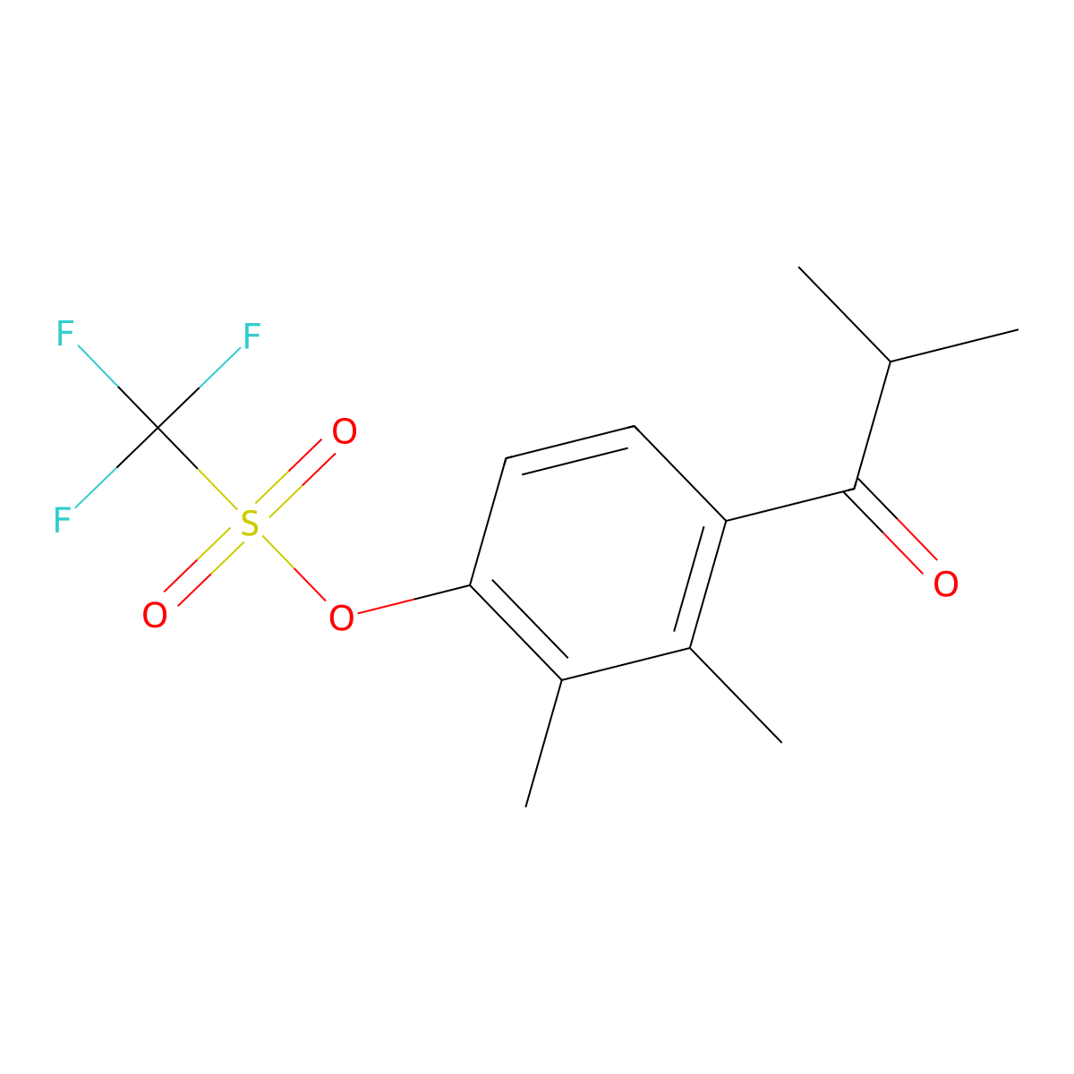4-Isobutyryl-2,3-dimethylphenyl trifluoromethanesulfonate molecular structure, CAS 1830333-65-7