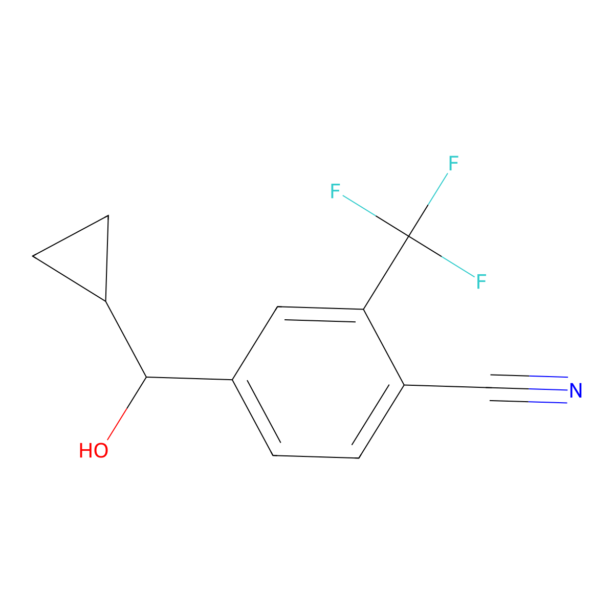 4-(Cyclopropyl(hydroxy)methyl)-2-(trifluoromethyl)benzonitrile molecular structure, CAS 1830333-73-7