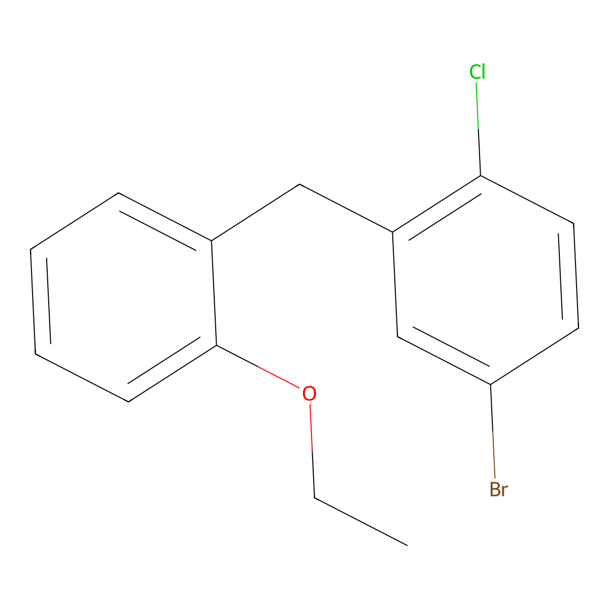 4-Bromo-1-chloro-2-(2-ethoxybenzyl)benzene molecular structure, CAS 1830346-16-1