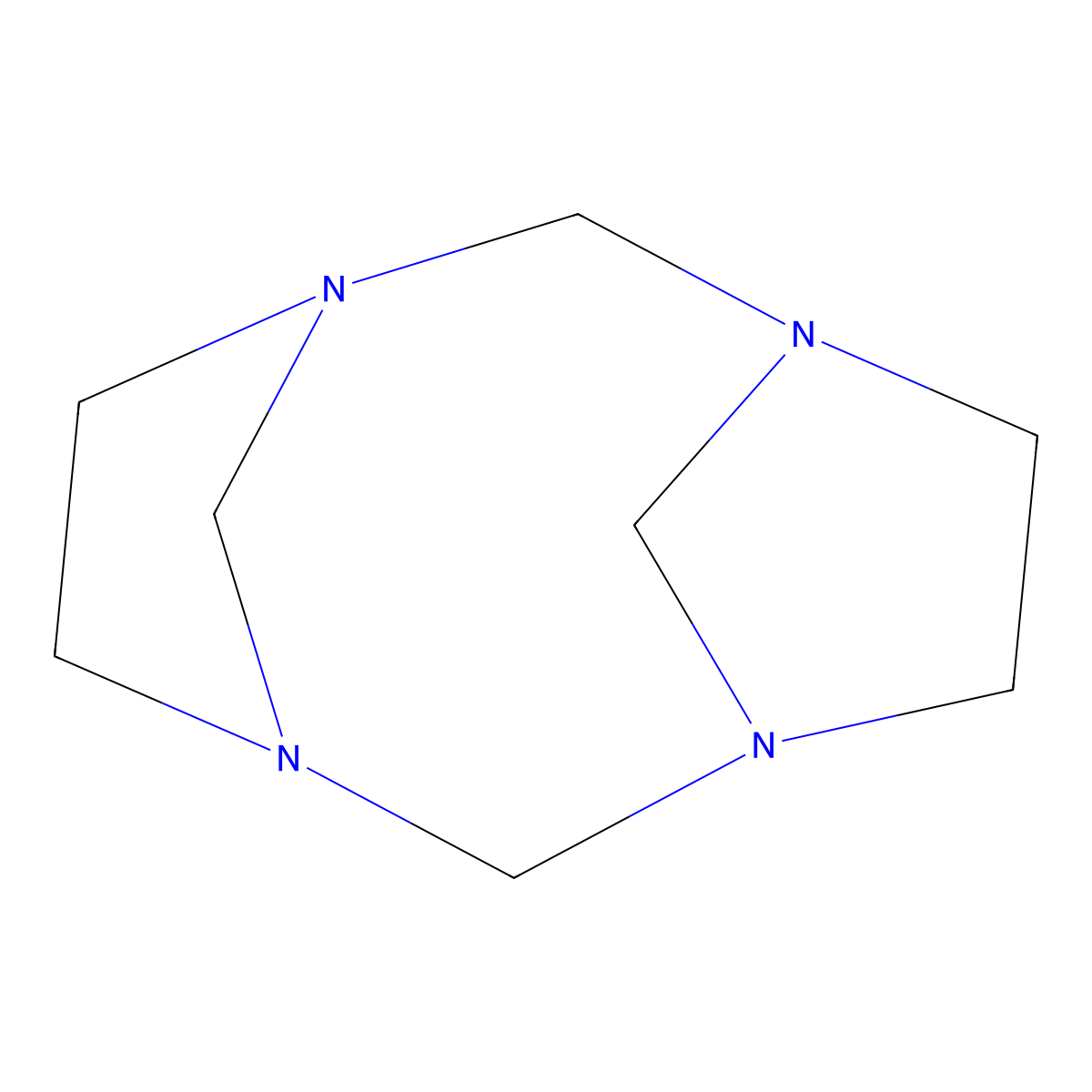 1,3,6,8-Tetraazatricyclo(6.2.1.13,6)dodecane, stereoisomer molecular structure, CAS 18304-79-5