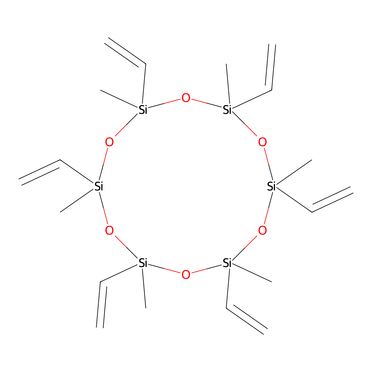 1,3,5,7,9,11-Hexamethyl-1,3,5,7,9,11-hexavinylcyclohexasiloxane molecular structure, CAS 18304-82-0