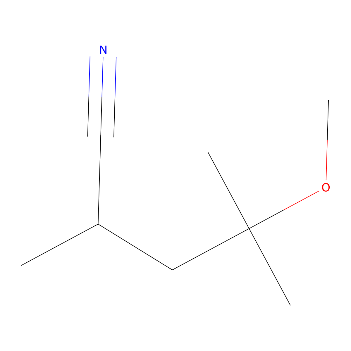 4-Methoxy-2,4-dimethylpentanenitrile molecular structure, CAS 18305-37-8