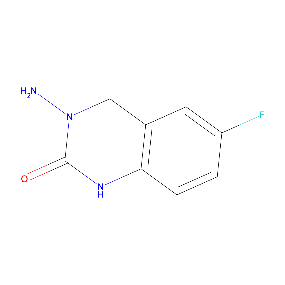 3-Amino-6-fluoro-3,4-dihydroquinazolin-2(1H)-one molecular structure, CAS 183054-21-9