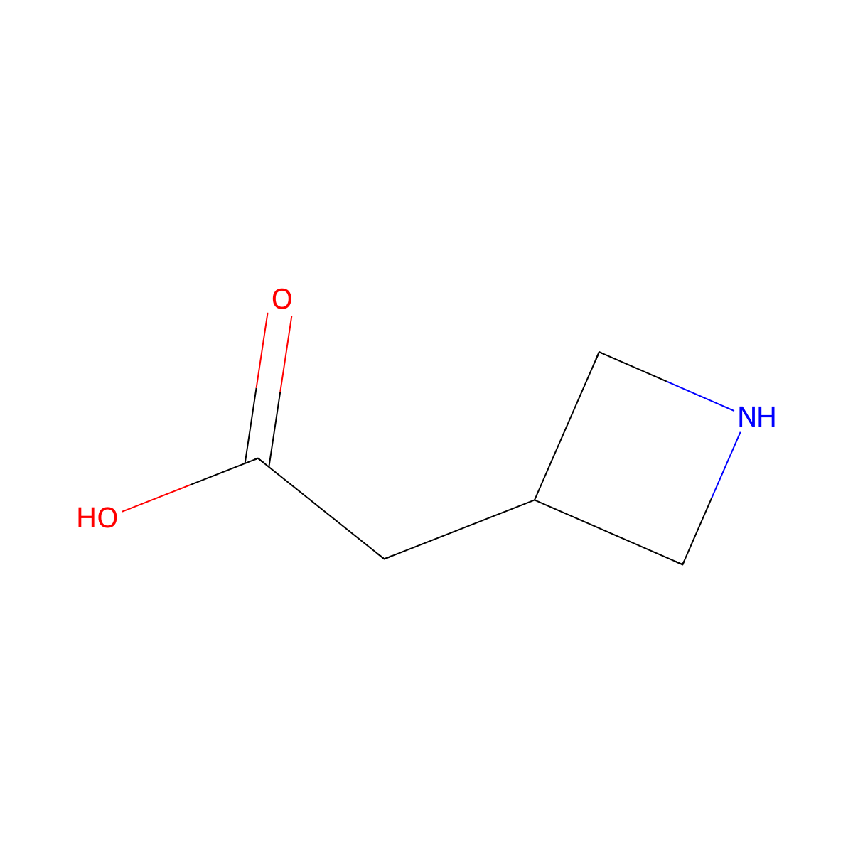 3-Azetidineacetic acid molecular structure, CAS 183062-92-2