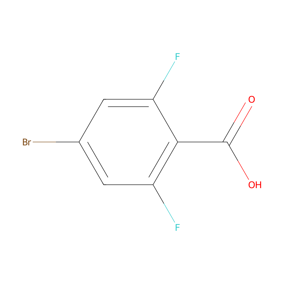 4-Bromo-2,6-difluorobenzoic acid molecular structure, CAS 183065-68-1