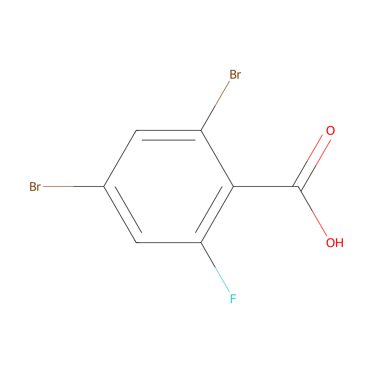 2,4-Dibromo-6-fluorobenzoic acid molecular structure, CAS 183065-69-2