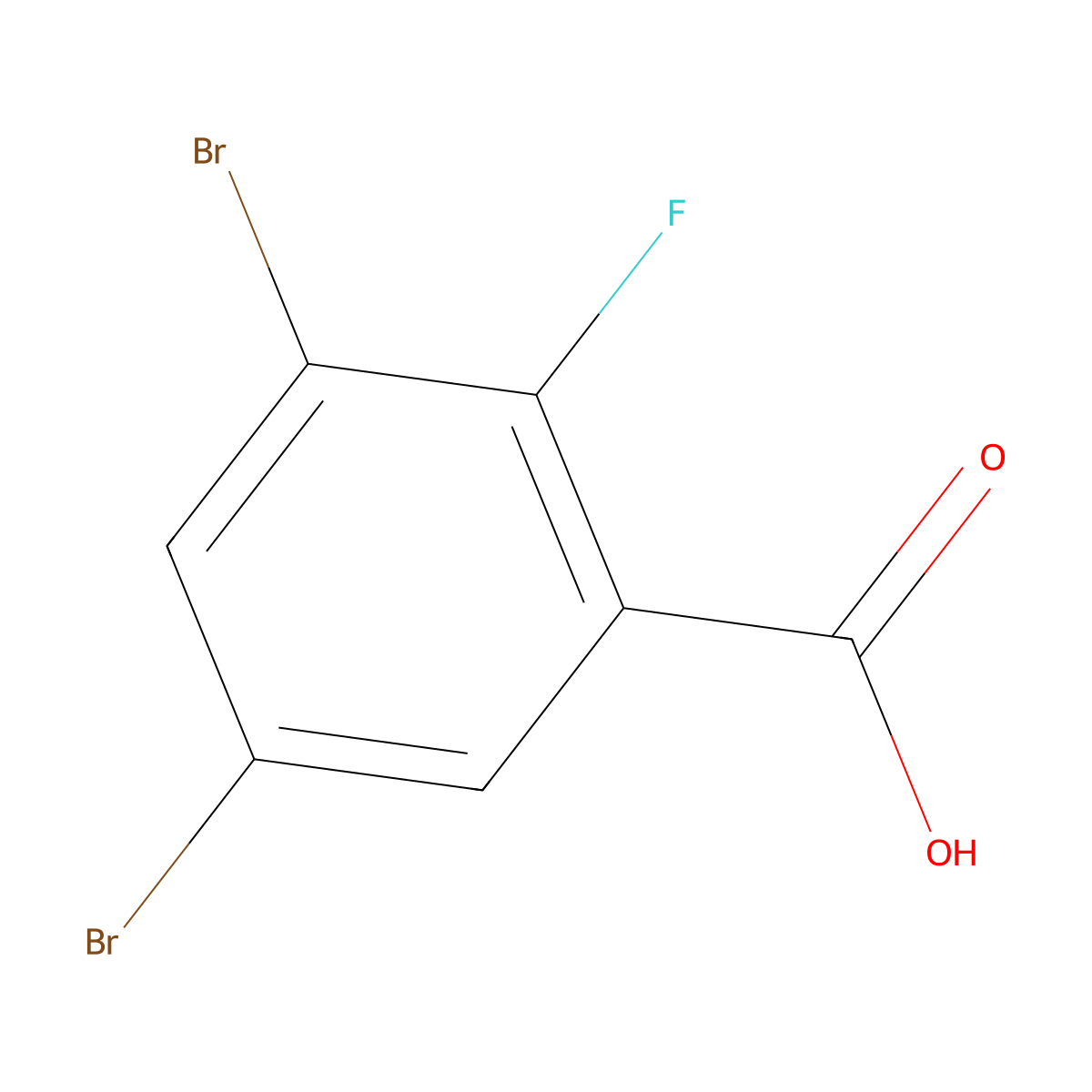 3,5-Dibromo-2-fluorobenzoic acid molecular structure, CAS 183065-73-8