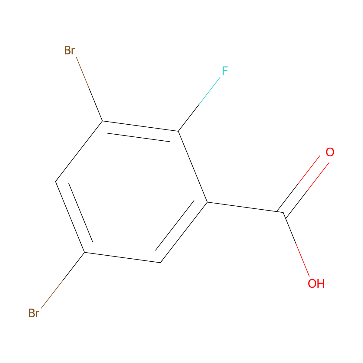 3,5-Dibromo-2-fluorobenzoic acid molecular structure, CAS 183065-73-8