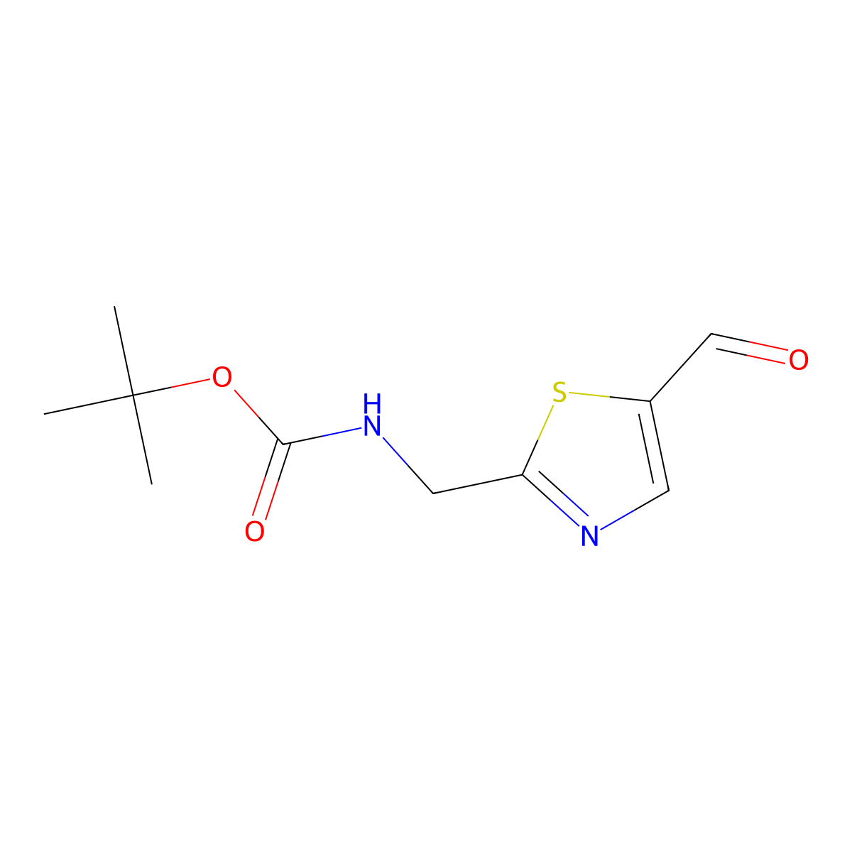 tert-butyl N-[(5-formyl-1,3-thiazol-2-yl)methyl]carbamate molecular structure, CAS 183066-65-1