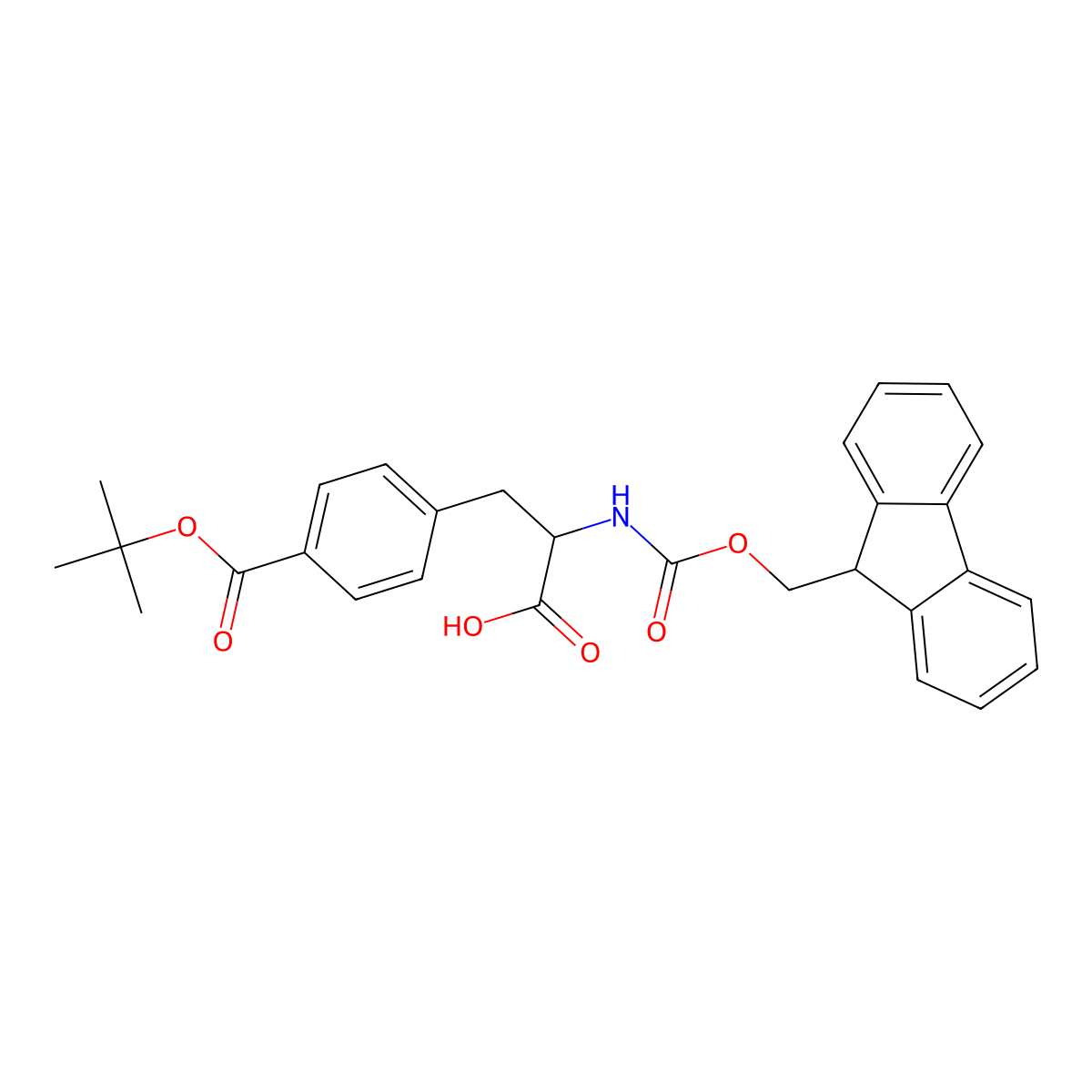 2-((((9H-Fluoren-9-yl)methoxy)carbonyl)amino)-3-(4-(tert-butoxycarbonyl)phenyl)propanoic acid molecular structure, CAS 183070-47-5