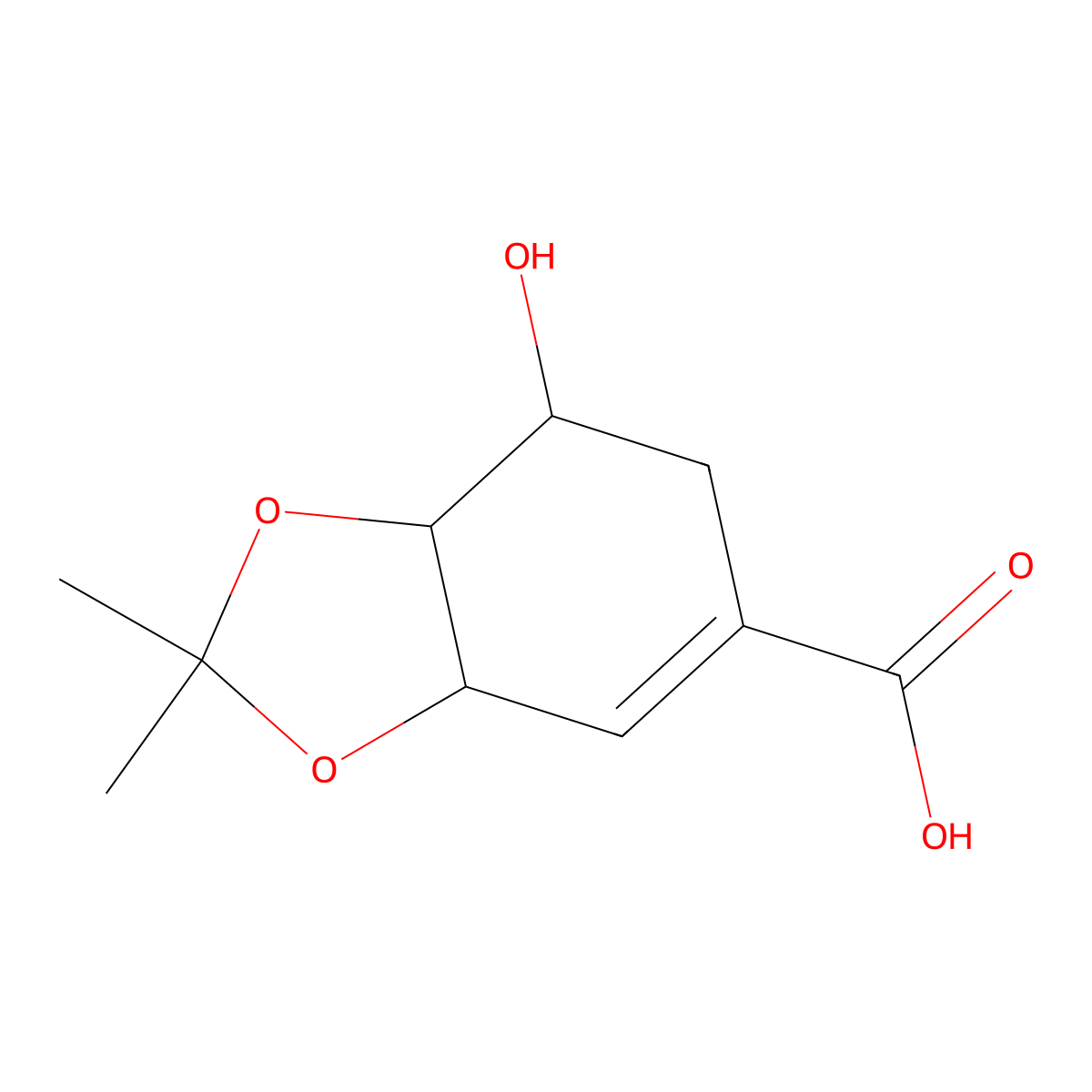 3,4-O-Isopropylidene shikimic acid molecular structure, CAS 183075-03-8