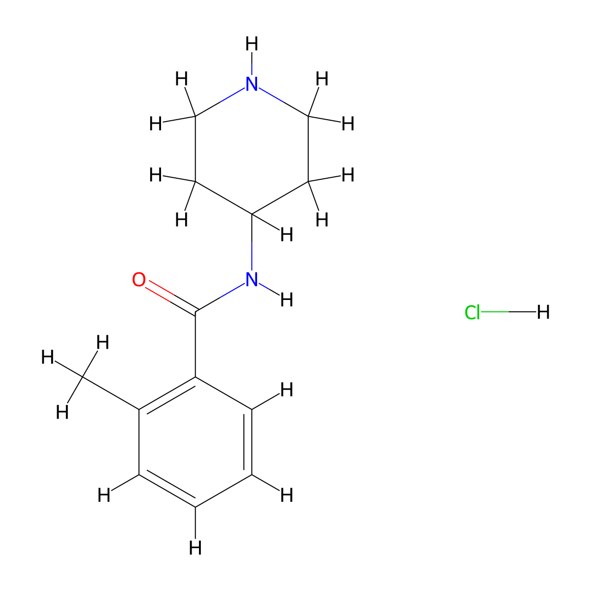 2-Methyl-N-(piperidin-4-yl)benzamide hydrochloride molecular structure, CAS 1830766-66-9