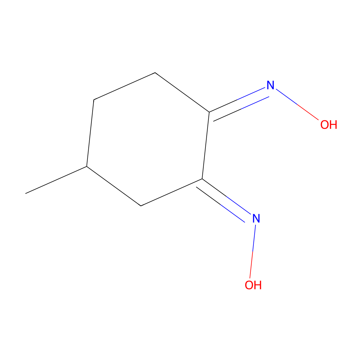 1,2-Cyclohexanedione, 4-methyl-, dioxime molecular structure, CAS 18310-19-5