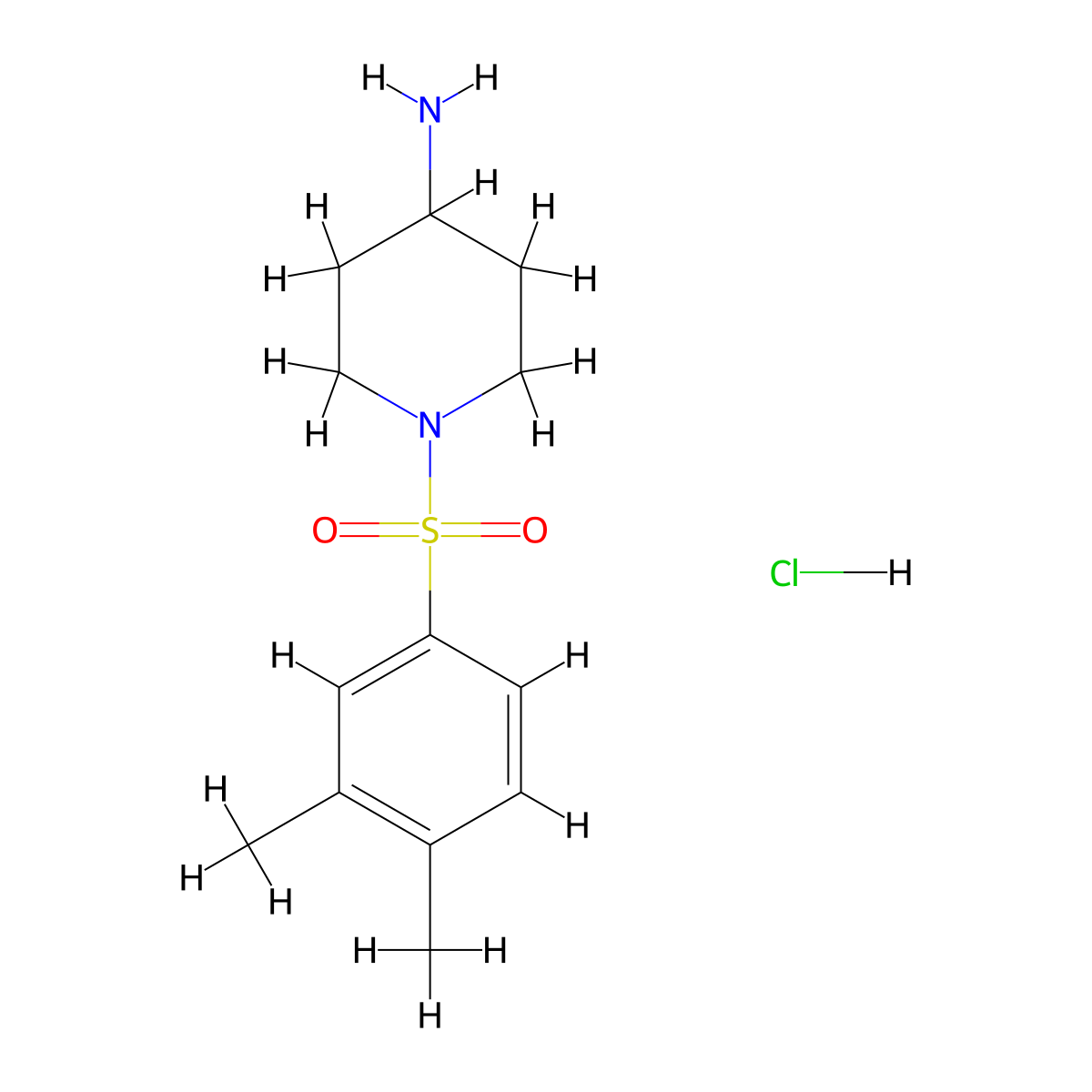 1-((3,4-Dimethylphenyl)sulfonyl)piperidin-4-amine hydrochloride molecular structure, CAS 1831010-87-7