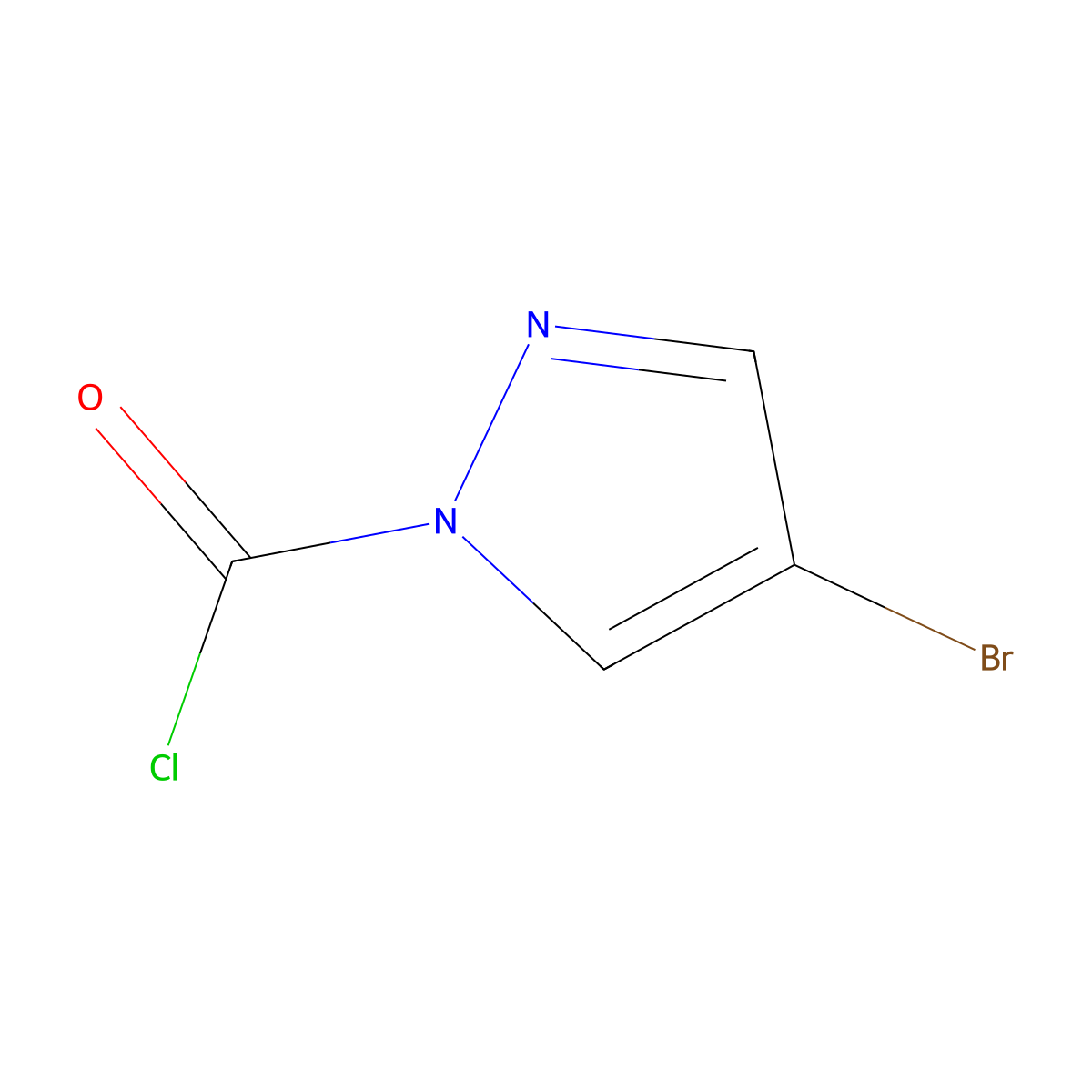 4-bromo-1H-pyrazole-1-carbonyl chloride molecular structure, CAS 1831072-42-4