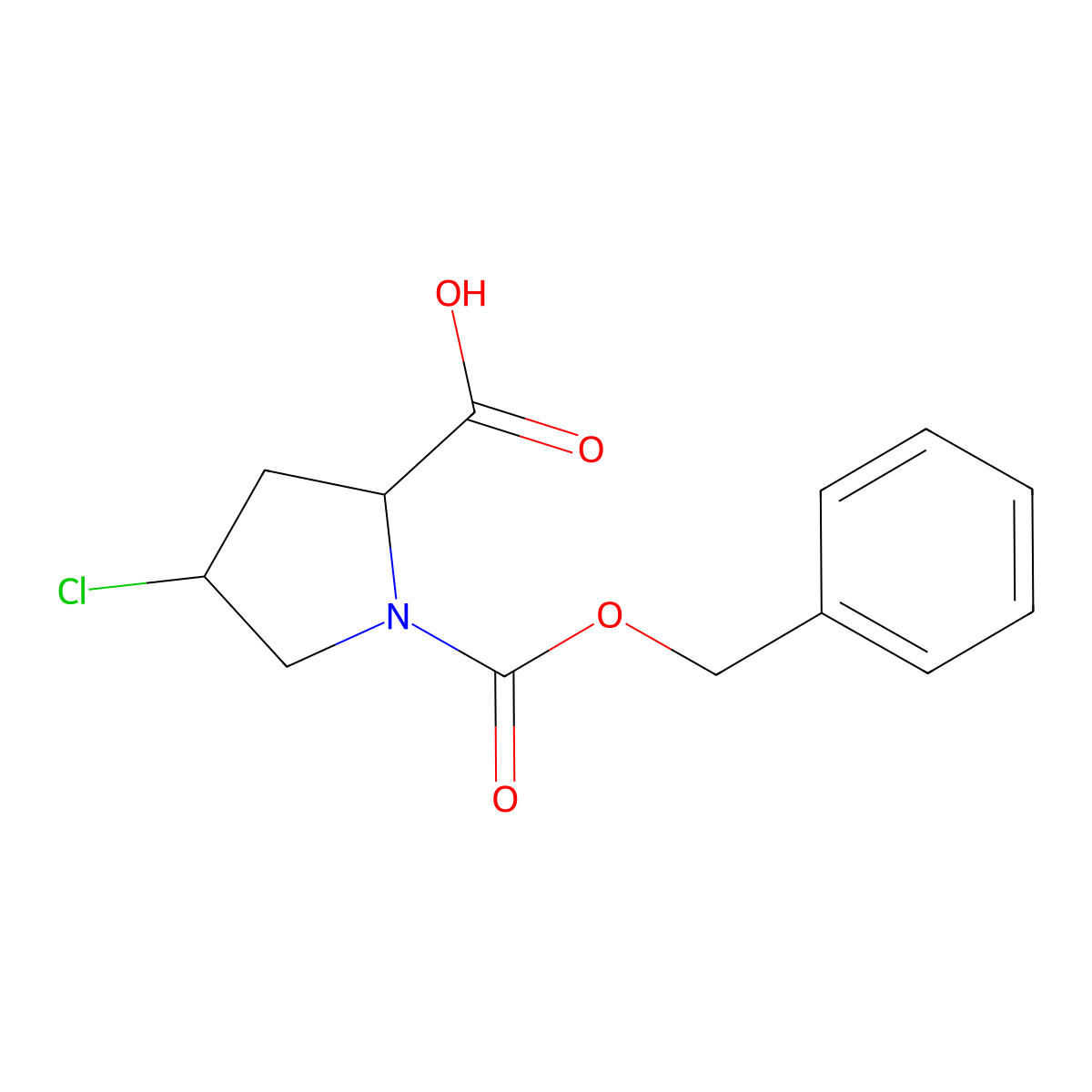 rac-(2R,4R)-1-[(benzyloxy)carbonyl]-4-chloropyrrolidine-2-carboxylic acid molecular structure, CAS 183108-20-5