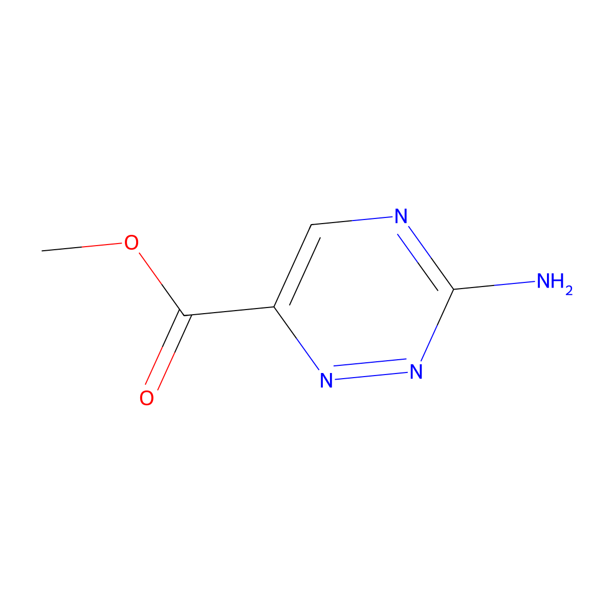 Methyl 3-amino-1,2,4-triazine-6-carboxylate molecular structure, CAS 1831085-80-3