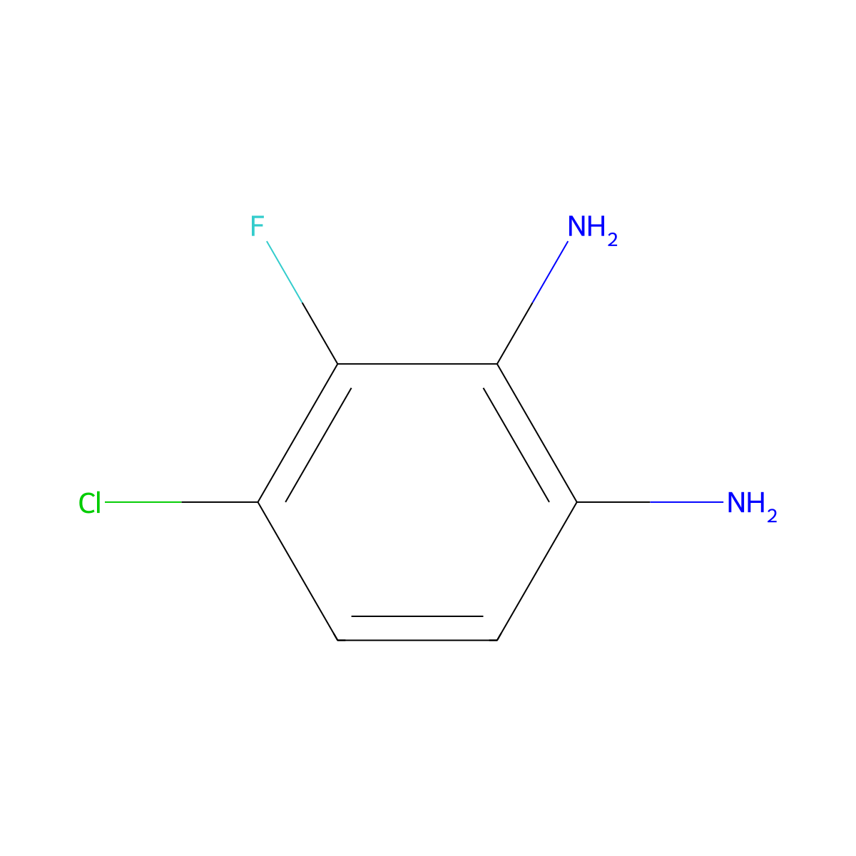 4-Chloro-3-fluorobenzene-1,2-diamine molecular structure, CAS 1831097-67-6