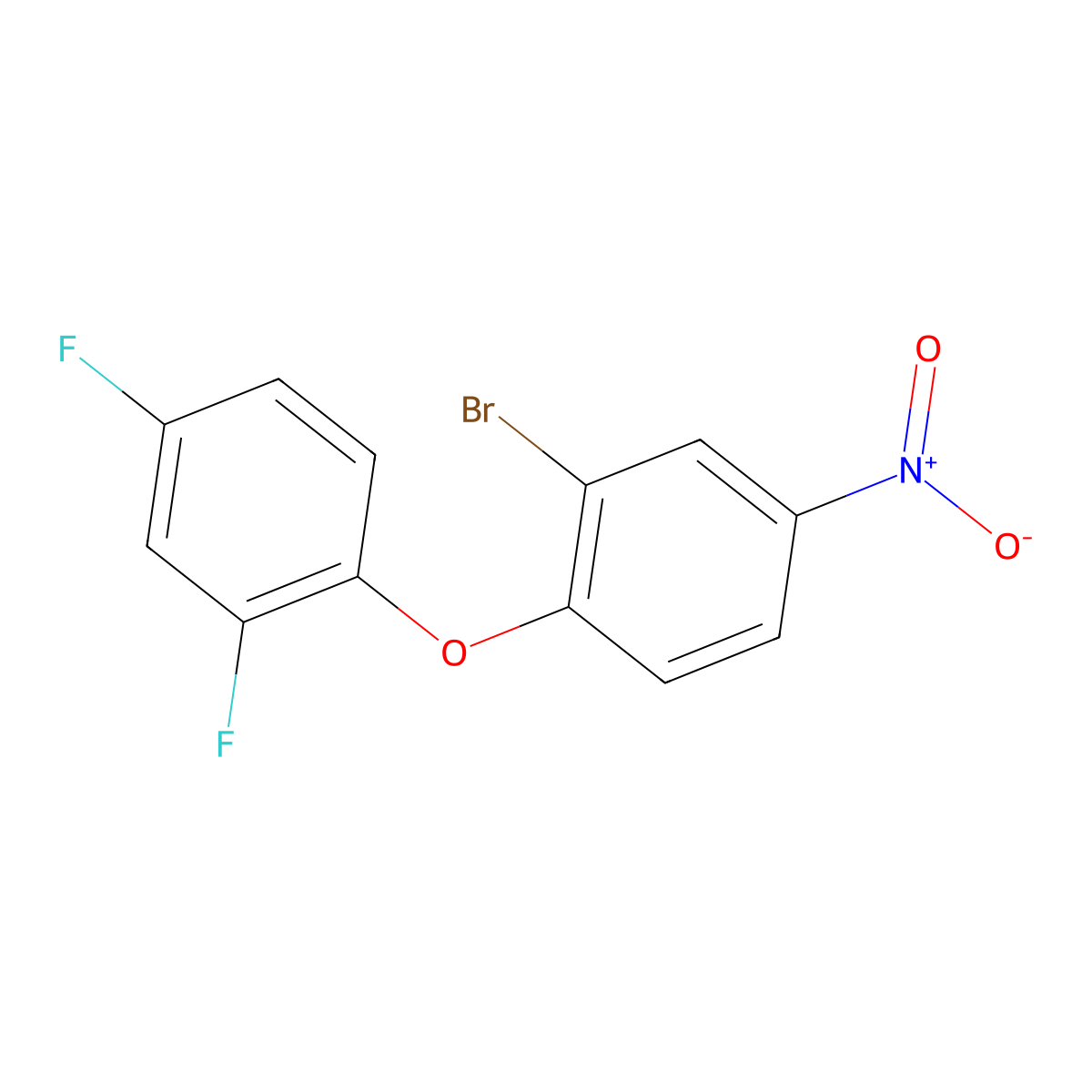 2-Bromo-1-(2,4-difluorophenoxy)-4-nitrobenzene molecular structure, CAS 183110-56-7