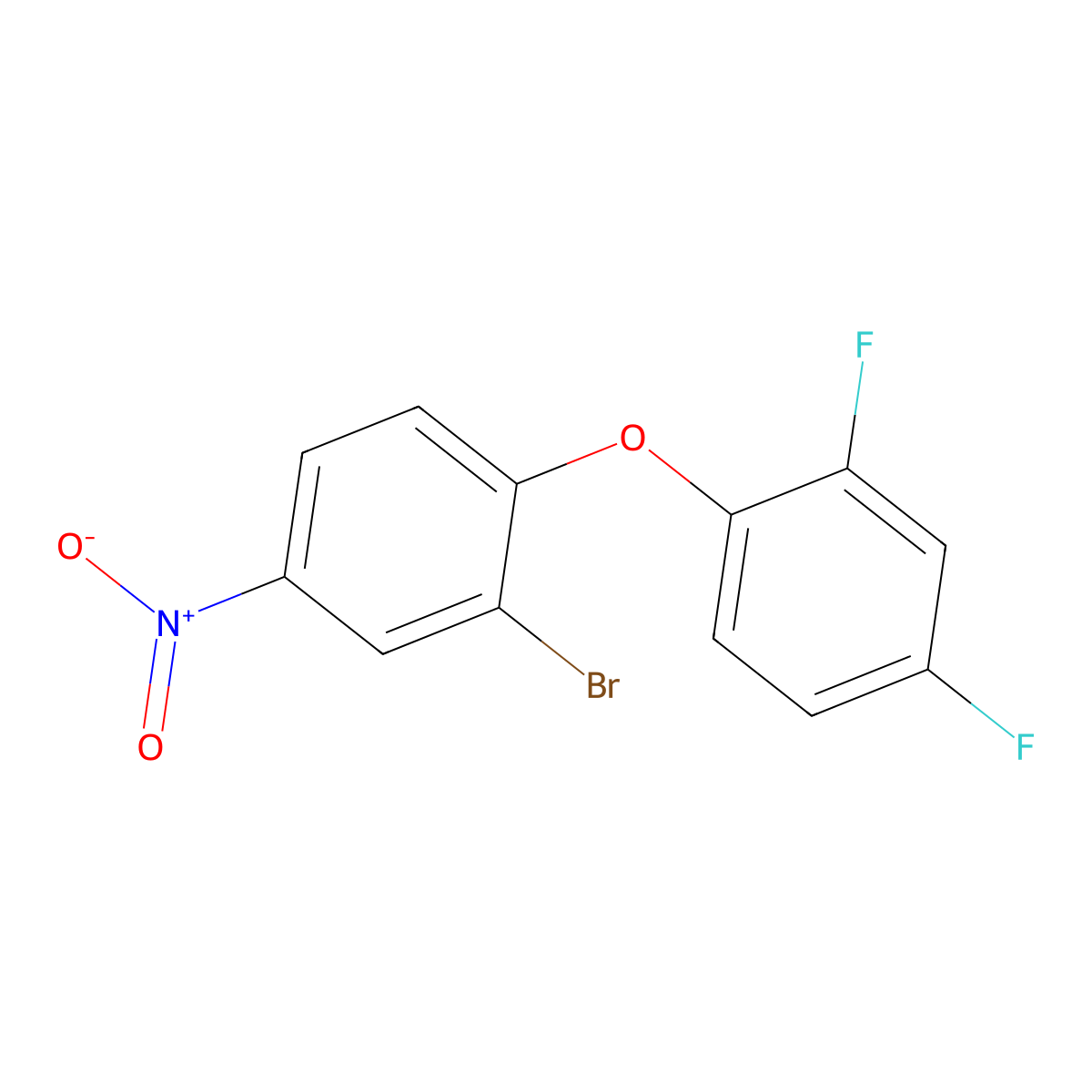 2-Bromo-1-(2,4-difluorophenoxy)-4-nitrobenzene molecular structure, CAS 183110-56-7